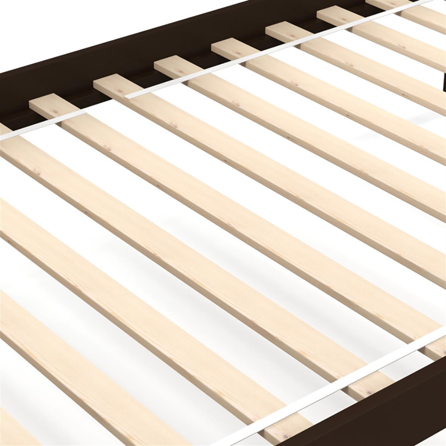 Demi Bonn Solid Wood Twin Over Twin Bunk Bed with High Guardrails and Integrated Ladder, Twin Bunk Beds, Bed Frame, Brown