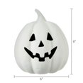 thumbnail image 5 of Paper Mache Pumpkin White Tabletop Decor, 8" Height, Fall by Way To Celebrate, 5 of 6
