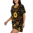 thumbnail image 2 of Picia Fall Sunflowers Leaves Pajamas Sets for Women Soft Short-Sleeved Pjs with Lounge Shorts Two Piece Sleepwear-4X-Large, 2 of 9