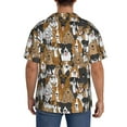 thumbnail image 5 of Xecao offers the Cute Puppy for Men's Casual Short-sleeved Shirt, a button-up collared shirt with a pocket, perfect for beach vacations and yacht travel in the X-Large size., 5 of 7