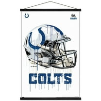 NFL Indianapolis Colts - Drip Helmet 20 Wall Poster with Wooden Magnetic Frame, 22.375" x 34"