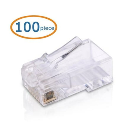 6 Pin Modular Plug Cable Matters 100-Pack Cat 6 / Cat6 RJ45 Modular Plugs (RJ45 Plugs) for Stranded UTP Cable ()