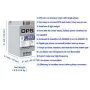 DPS Used for 3HP(2.2kW) 9A Motor, Single to 3 Phase Converter, MY-PS-5, 1 DPS Must Be Used for 1 Motor Only, Input/Output 200-240V, UL Listed