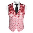 thumbnail image 5 of Yuyamidu Heart Men's V-Neck Suit Vests Butterfly Formal Slim Fit Business Dress Vest Waistcoat with 3 Pockets for Suit or Tuxedo, Valentine's Day Clothing Size L, 5 of 7