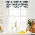 thumbnail image 4 of Tie Up Valances for Windows, Nautical Coastal Fish Adjustable Valance Curtains Window Treatment for Living Room/Bedroom, Oil Painting Ocean Beach Rod Pocket Kitchen Curtains & Drapes 42x18 Inch, 4 of 9