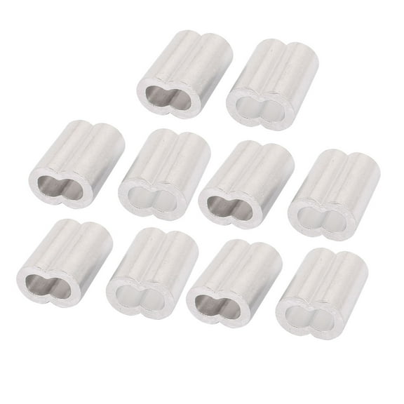 5mm Wire Rope Aluminum Sleeves Clip Fittings Loop Sleeve Cable Crimps 10pcs
