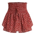 thumbnail image 6 of zaveiop Floral Skorts for Woman Ruffle Mini Skirt with Shorts Underneath Causal Summer Boho Outfits (Wine, XL), 6 of 9