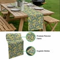 thumbnail image 5 of Yellow Teal Boho Botanical Table Runner - 108 Inch Long, Kitchen Dining Table Runner Dresser Scarves, Southwestern Leaves Ethnic Tribal Farmhouse Decor for Coffee Tables Wedding Party Banquet, 5 of 8