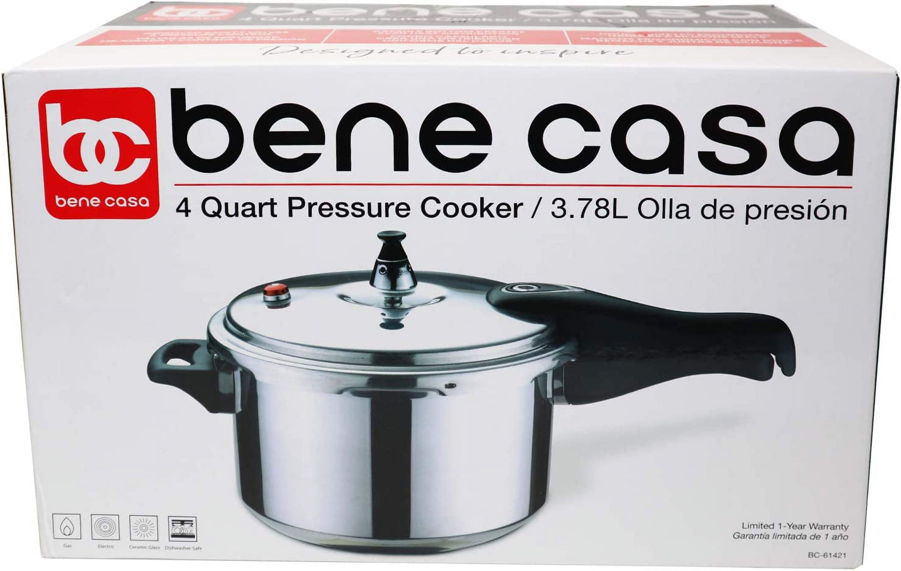 Bene Casa BC-58782 5.29 Quart Aluminum Pressure Cooker / BrandsMart USA