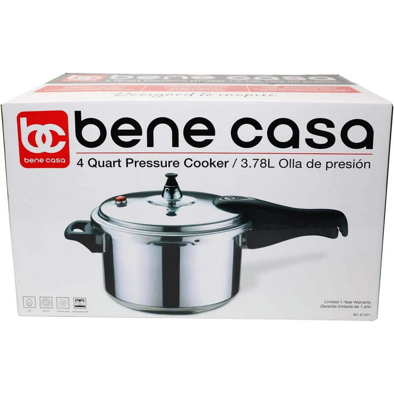 Bene Casa 6-inch nonstick fry pan w/ glass lid, easy grip, dishwasher safe