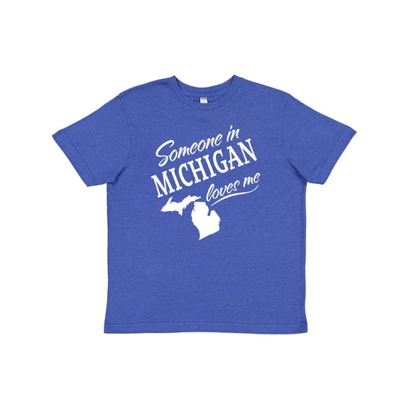 Inktastic Someone in Michigan Loves Me Youth T-Shirt
