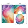 thumbnail image 3 of Rainbow Tie Dye Swirl Pattern Bathroom Rugs Sets 3 Piece,Toilet Cover Set,Absorbent Non Slip Bathroom Mats Sets with U-Shaped Contour Rug Toilet Rug Set, 3 of 5