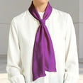 thumbnail image 2 of Fgnfyis Hair Scarf Elegant Long Solid Color Double Layer Stole Versatile Necktie Bandana 145cm Hair Bandana Purple One Size, 2 of 4