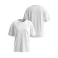 thumbnail image 5 of Short Sleeve T Shirts Womens Oversized Summer Crewneck Solid Color Tees Casual Basic Tops White 2XL, 5 of 7
