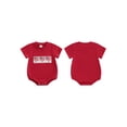 thumbnail image 2 of BemeyourBBs Newborn Baby Girl 4th of July Outfit Bubble Romper Patriotic Independent Day Summer Clothes Casual American Flag Embroidery Fly Sleeves Bodysuit Jumpsuit, 2 of 9