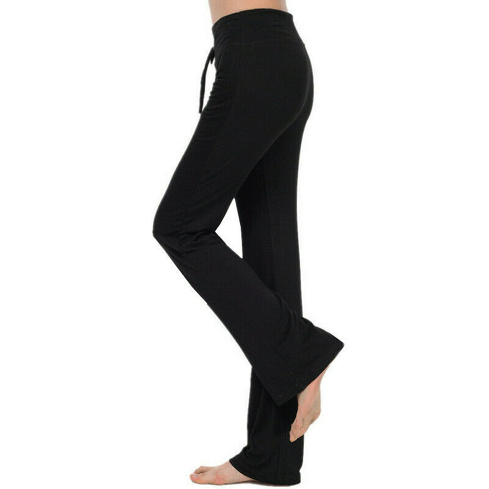 Lallc - Women's High Waist Trouser Yoga Jogging Straight Leg Flared ...