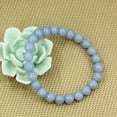 thumbnail image 3 of Natural Blue Angelite Gemstone 8mm Round Beads Stretch Bracelet 7 Inch, 3 of 5