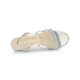 thumbnail image 4 of BLISSFUL STEP Chaussures pour Femmes Sandales à Talon Kitten à Bout Ouvert en PU avec Bride à la Cheville Ornée de Strass Argent 8,5, 4 of 8