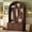 Walnut + MDF + Primary Living Space, variant on Farmhouse Fabric Arched Top Hall Tree with 5 Metal Hooks, All-in-One Mudroom Furniture with Adjustable Shelves, Mid-Century Fluted Door Entryway Bench with Wood Grain Finish for Hallway