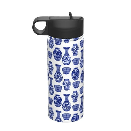 

Matuu Blue Vases for 18oz Durable Thermal Cups Keep Drinks Cold & Hot Insulated Coffee Mug with Lid (With Straw)