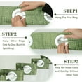 thumbnail image 3 of Ikfashoni Green Hookless Shower Curtain with Snap in Liner, Waffle Weave Waterproof Fabric Mesh Window Bathroom Curtain, 72"X74", 3 of 6