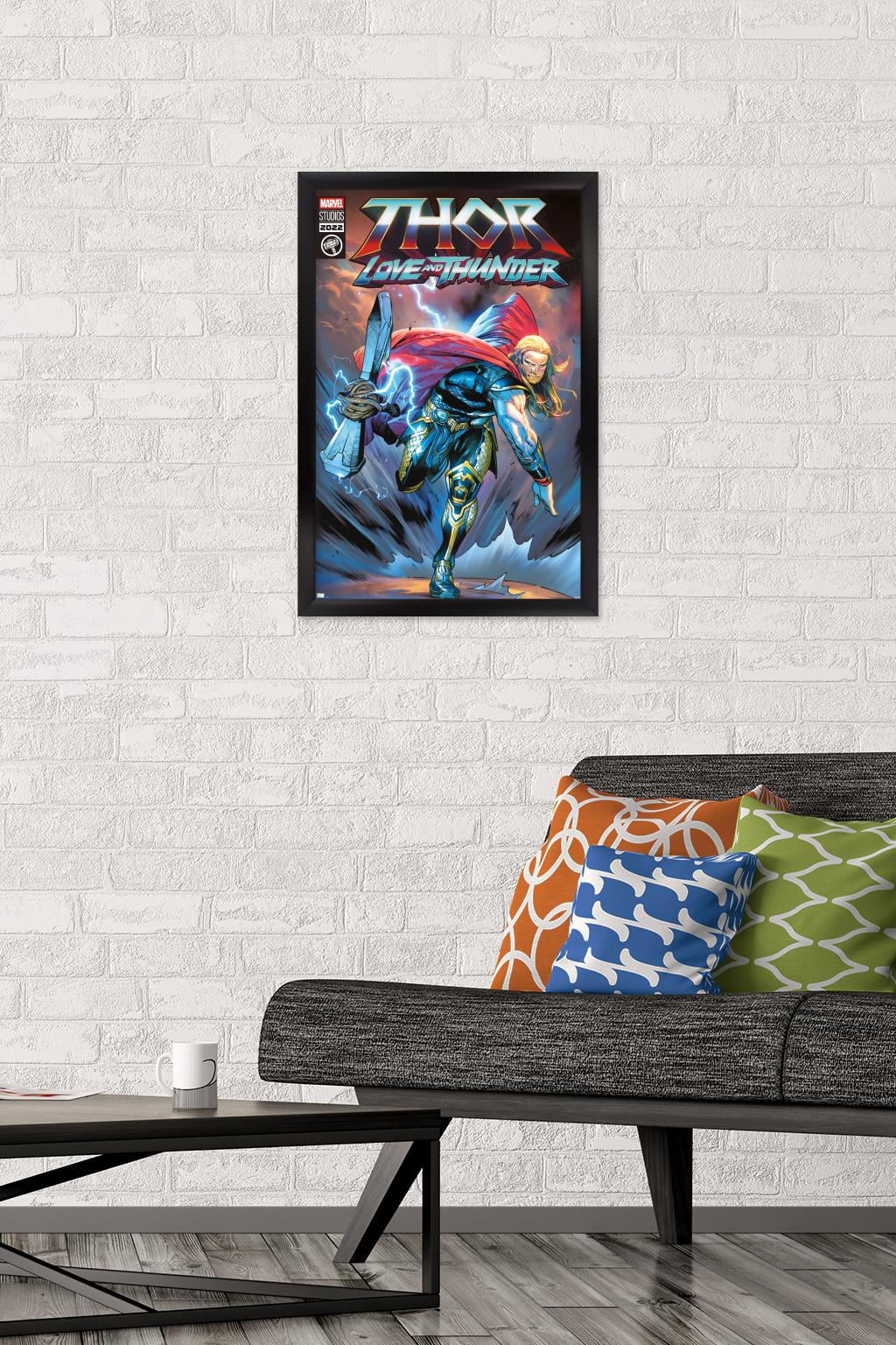 Marvel Thor: Love and Thunder - Thor Comic Wall Poster, 14.725" x 22.375" Framed