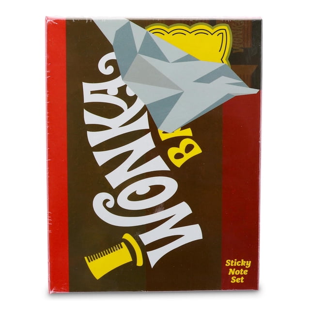 Set de notas adhesivas y tablillas con barra de chocolate Willy Wonka