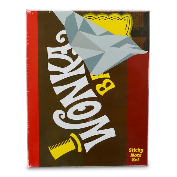 Set de notas adhesivas y tablillas con barra de chocolate Willy Wonka