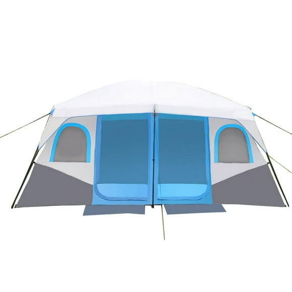 Tienda de campaña familiar para 5-12 personas con 2 habitaciones ilios innova Azul