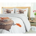 thumbnail image 5 of Ambesonne Groundhog Day Duvet Cover Sets, Happy Marmot Mittens, 2-King, Warm Taupe Orange White, 5 of 7
