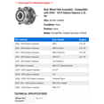 thumbnail image 2 of Rear Wheel Hub Assembly - Compatible with 2005 - 2014 Subaru Impreza 2.5L H4 2006 2007 2008 2009 2010 2011 2012 2013, 2 of 2
