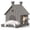 Gray, variant on PLAYRANK All-Weather Resin Cat House with Two Round Doors, Raised Base Waterproof Outdoor Cat Cottage, Sturdy Pet Shelter for Stray & House Cats,Blue/ Gray.