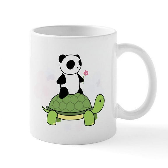 CafePress - Turtle And Panda 1 Mug - 11 oz Ceramic Mug - Novelty Coffee Tea Cup