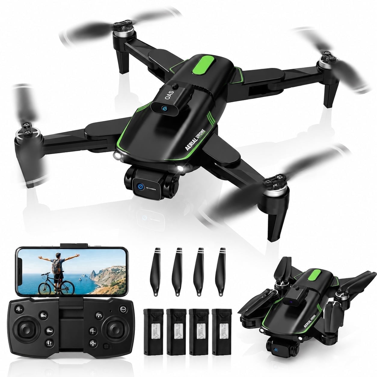 VILINICE 1080P HD Drone for Adults, Foldable FPV Drone with Cameras, RC Quadcopter with Brushless Motor, Obstacle Avoidance, Gesture & Trajectory Control, Headless Mode, Mini Drone for Beginners
