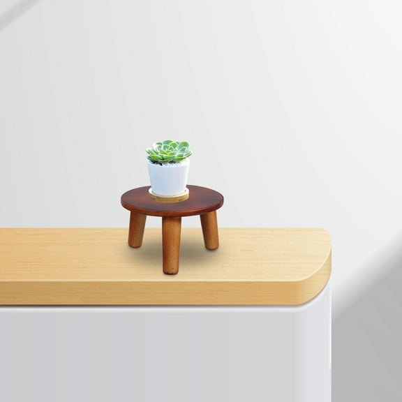 PBPBOX Farmhouse Wooden Plant Stand for Indoor Use Coffee Color Elegant Display Base