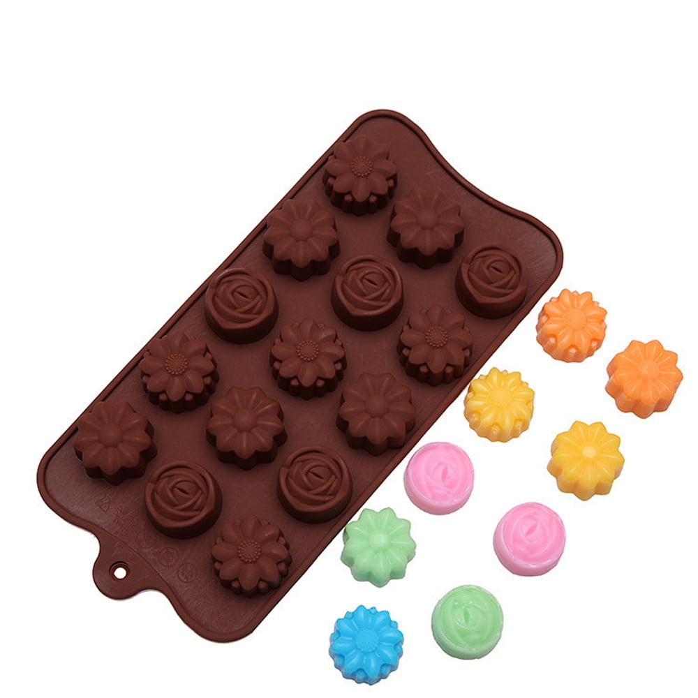 Details about   15-Cavity Silicone Flower Rose Chocolate Mold Cake Sugarcraft Baking Tray Mould 