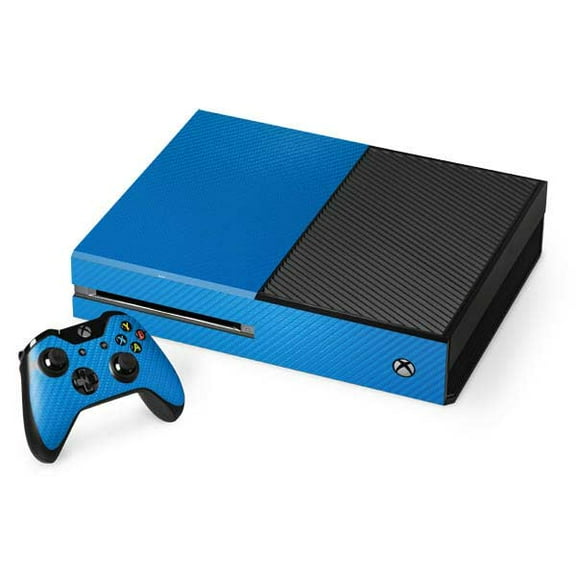 Skinit Textures Blue Carbon Fiber Xbox One Console and Controller Bundle Skin