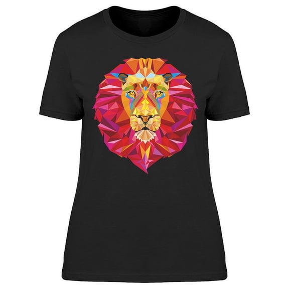 Lion Polygonal Head T-Shirt Women -Image by Shutterstock, Female x-Large