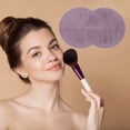 thumbnail image 5 of Unique Bargains 1 Pc Double Circle Shape Makeup Sponge Brush Cleaner Gray Purple, 5 of 5