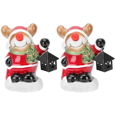 

2pcs Creative Christmas Night Lamps Xmas Desktop Adornments Ceramic Lamp Decors
