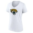 thumbnail image 2 of Women's White Jacksonville Jaguars Primary Team Logo V-Neck T-Shirt, 2 of 3
