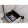 thumbnail image 6 of Devion Furniture Solid Print Linen Sectional Sofa with Console and Ottoman, Light Gray, 6 of 10