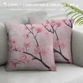 thumbnail image 3 of GOSMITH Spring Pillow Decorative Throw Pillow Covers, Pink Chinese Cherry Blossom Flower Japan Plum Branch Double Sided Square Pillow Cases Pillowcase Sofa Cushion White, 3 of 5