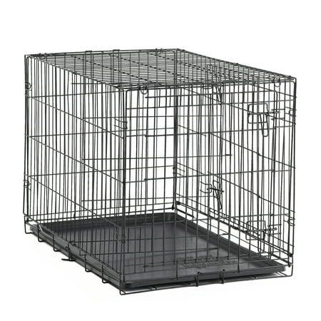 Vibrant Life Double Door Metal Wire Dog Crate with Leak-Proof Pan and Divider，42 inch