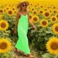 thumbnail image 4 of Amzcrzy Robes pour Femmes Mode à Carreaux Sans Manches Robes Maxi Été Col Rond Bretelles Spaghetti Robe de Vacances Confortable Dos Nu Robe Soleil 3TG, 4 of 9