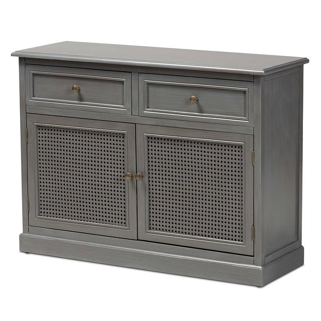Baxton Studio Sheldon Gray Finished Wood and 2-Door Sideboard Buffet