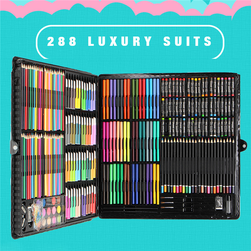 287Pcs WaterColor Crayon Pencil Artist Painting Deli Pastel Kids