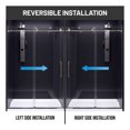 thumbnail image 6 of Madam Series 76 in. x 50-54 in. Frameless Sliding Shower Door in Brushed Nickel with 3/8" (10mm) Tempered Clear Glass, 6 of 11