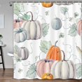 thumbnail image 4 of Fall Pumpkin Shower Curtain, Autumn Harvest Thanksgiving Decoration Bathroom Shower Curtains with 12 Hooks Set 72x72 Inch, 4 of 6