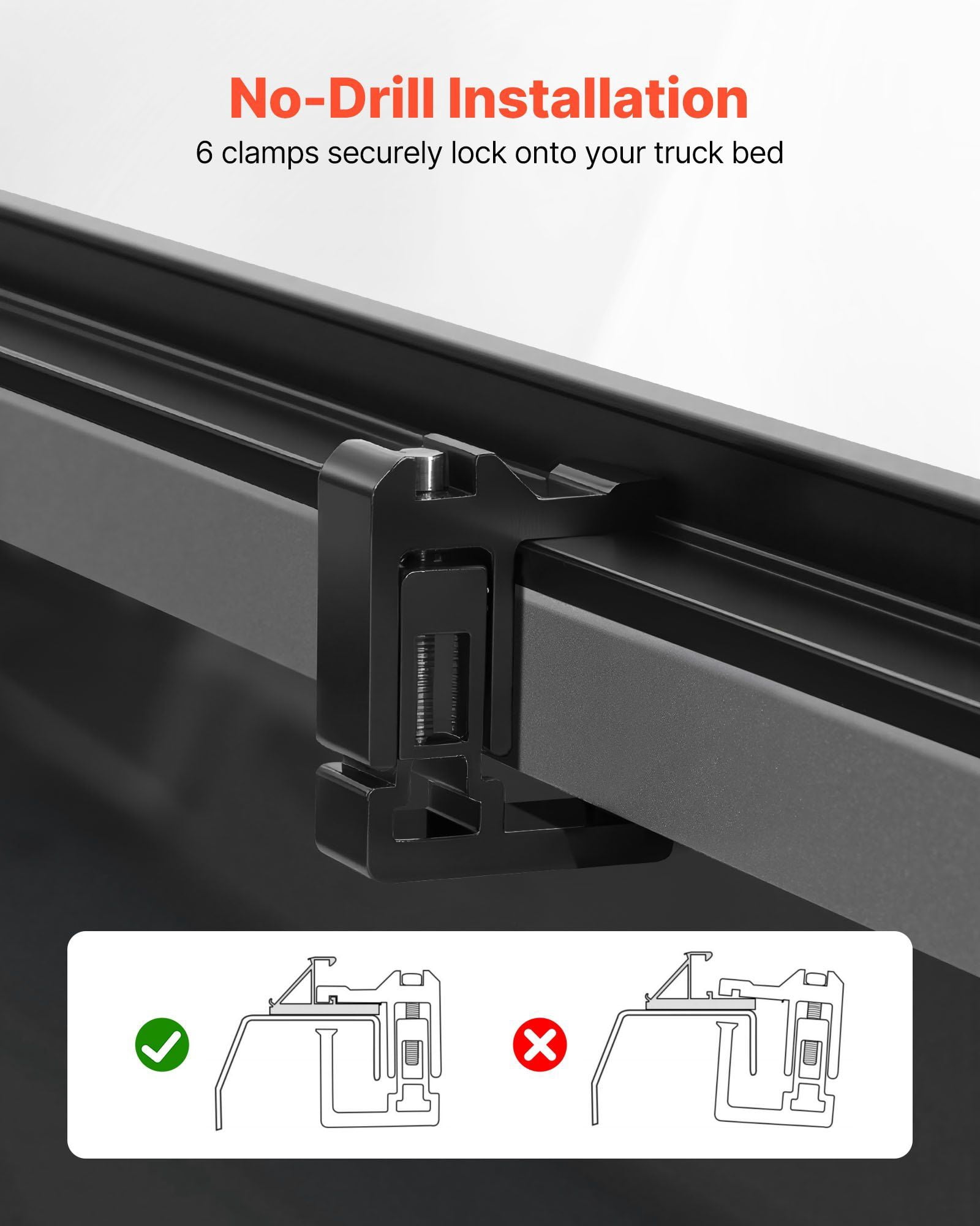 Soft Roll-Up Truck Bed Tonneau Cover 6.4 ft Compatible with 2019-2024 Dodge Ram 1500, Heavy-Duty Waterproof Triple-Layer PVC with Aluminum Crossbars, No-Drill Install, Latch-Lock System